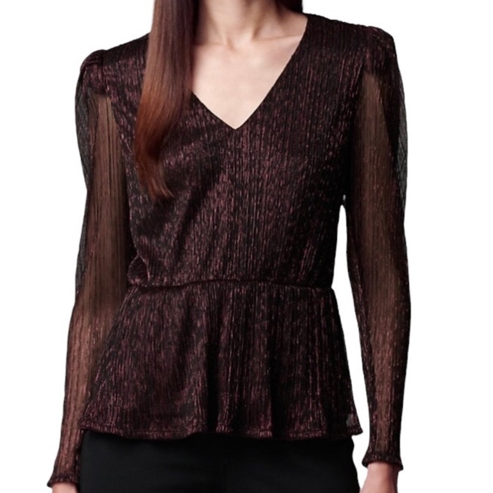 Simply Vera Vera Wang Peplum Blouse Sz S